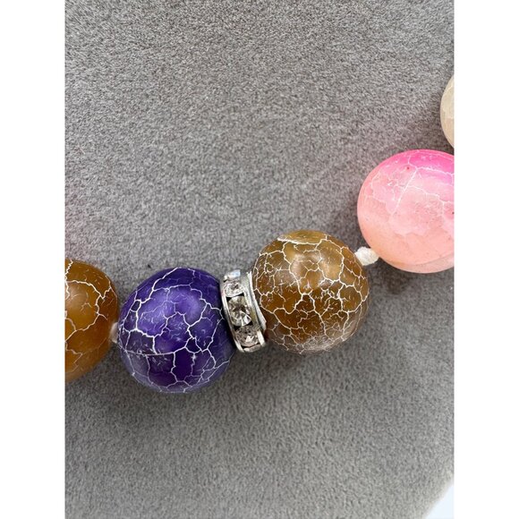 LUC Lucas Lemeth 925 Sterling Silver Dyed Quartz Necklace – Multicolor - Picture 2 of 10